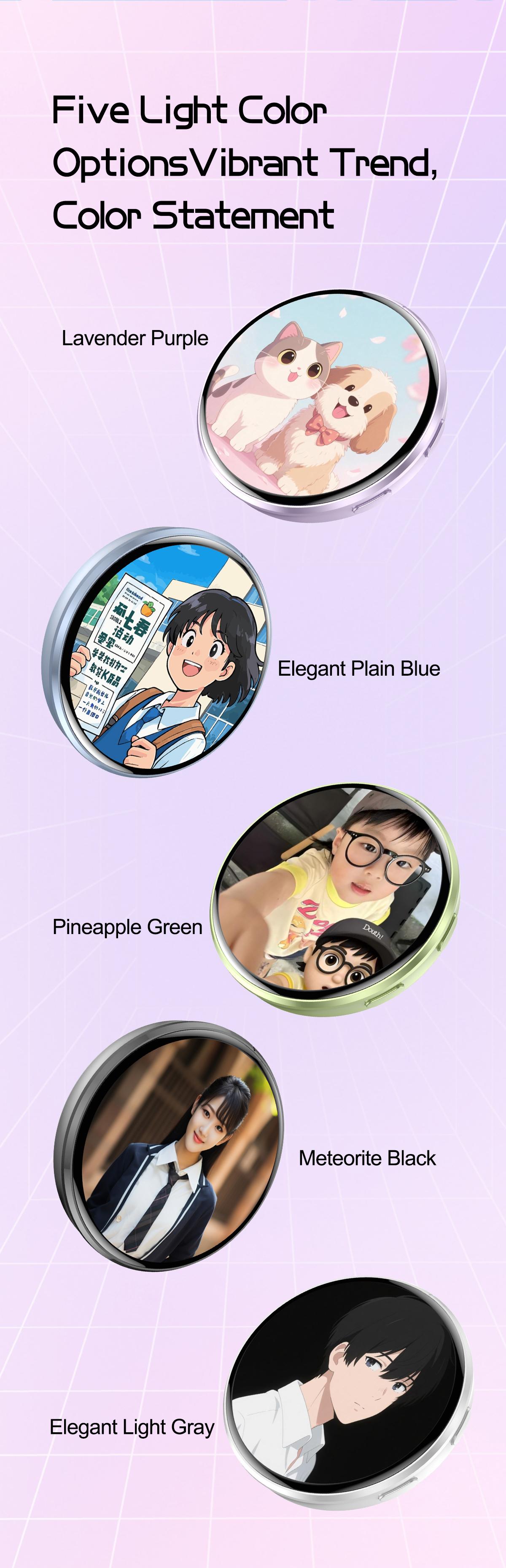 Electronic beep, mini screen projection, anime-themed accessories, 2D anime-style food beep electronic badges, authentic Bluetooth smart electronic photo album.