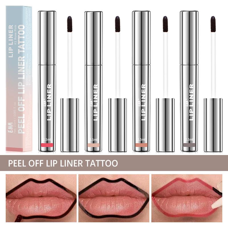 Peel-Off Liquid Lip Liner Pen: Non-Sticky, Long-Lasting, Matte Finish Lip Liner with Anti-Cup Staining