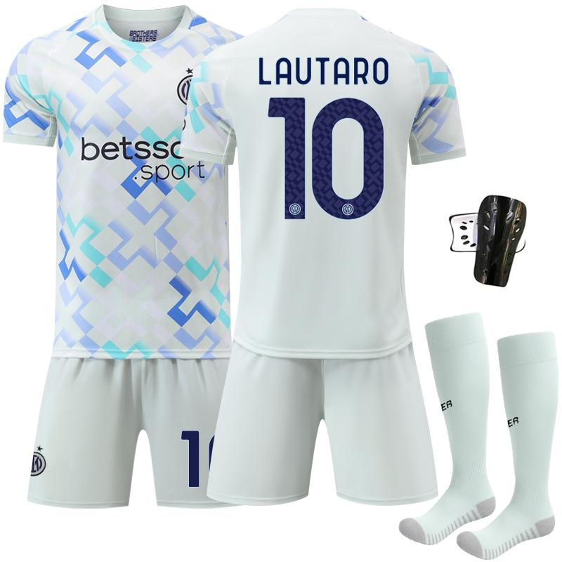 2526 New Inter Milan Away Football Kit, No. 9 Thuram, No. 23 Barella, No. 10 Lautaro, White Set Jersey