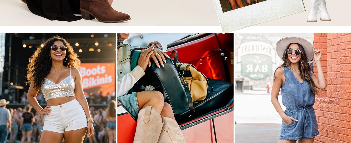 【Valentine's Day Gift】Western Cowboy Boots for Women - Wide Calf Knee High Cowgirl Boots with Classic Embroidered, Slip On Pointed Toe Chunky Heel Fashion Retro Classic Pull On Tall Boot for Girls Ladies Fall Winter Brown fall boots