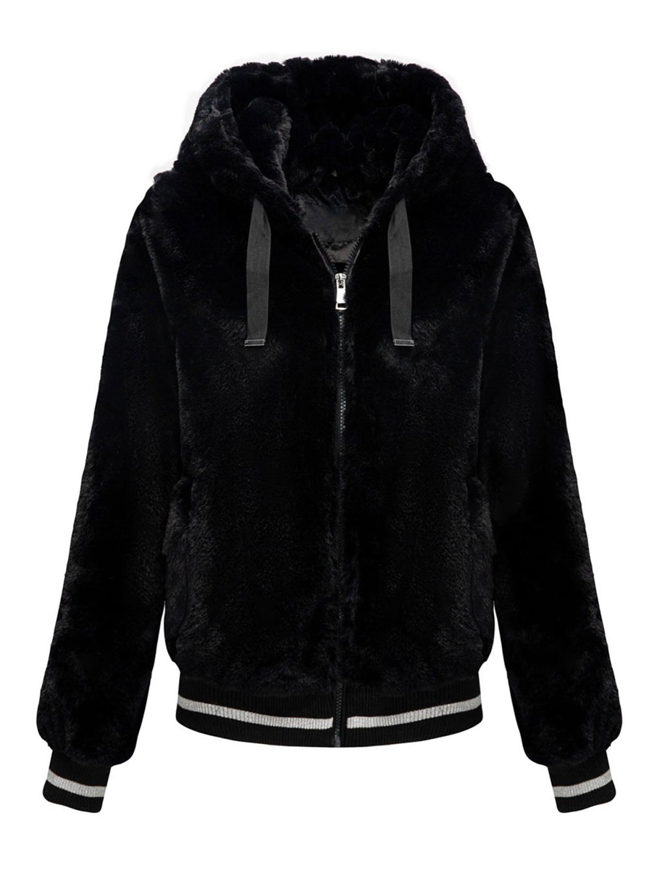 Women's Fall Winter Warm Jacket with Pockets Zipper Fashion Hood Elegant Commuter Casual Simple Daily Wear Coat