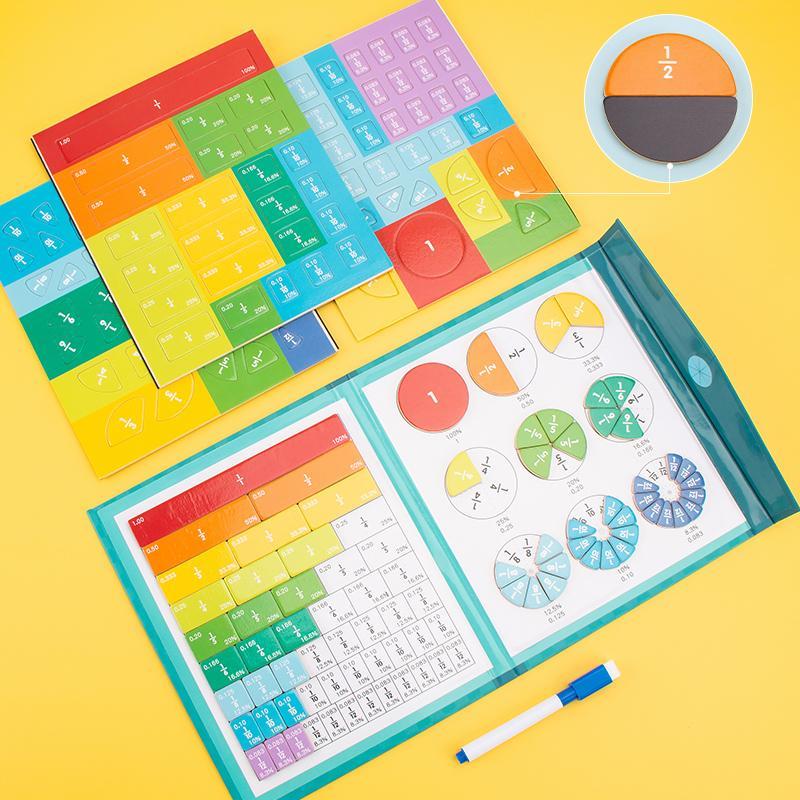 Magnetic Fraction Learning Board Set, Educational Math Toy for Kids, Interactive Teaching Tool, Easy to Use, Perfect for Home Schooling, Learning Materials