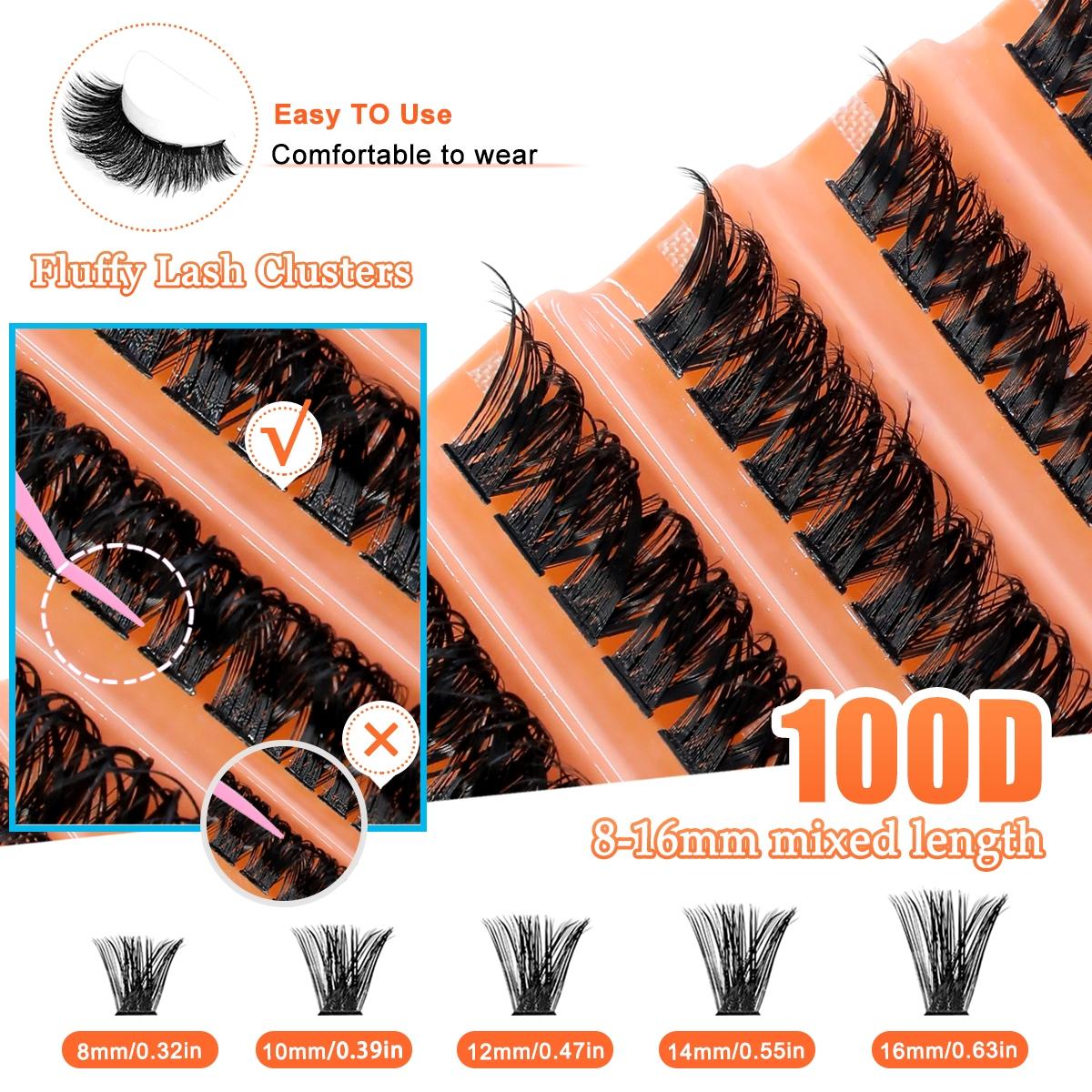 100D False Eyelashes, Independent Packaging, D Curl, Multiple Lengths, Odorless, Easy to Apply, Perfect for Home Makeup, Party Use