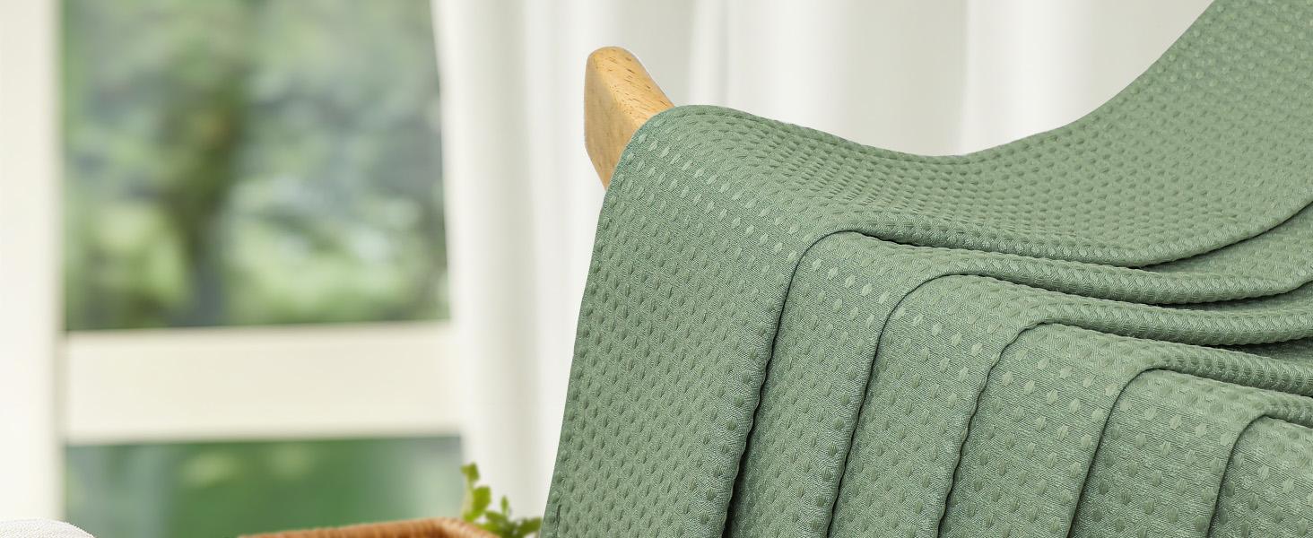 Inovaday Sage Green Shower Curtain - Waffle Textured Waterproof Thickened Luxury Shower Curtain for Bathroom, Luxury Bath Curtains Set with 12 Metal Hooks