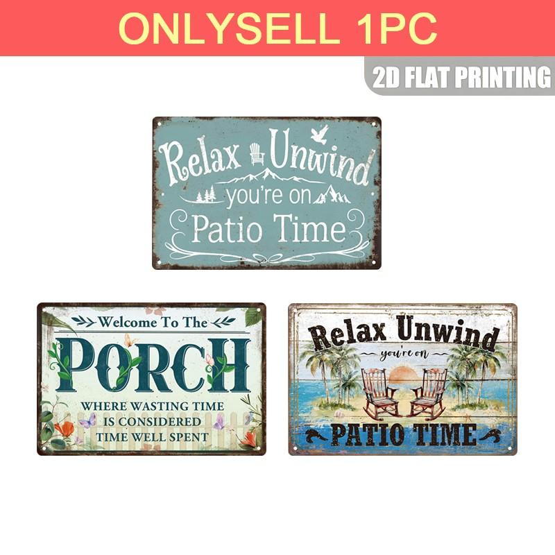 1 Piece Garden Time Poster Aluminum Sign, Cozy Cottage Metal Wall Art Print, Relaxing Aluminum Board Sign, Rural Mountain View Decor, 20x30 Cm