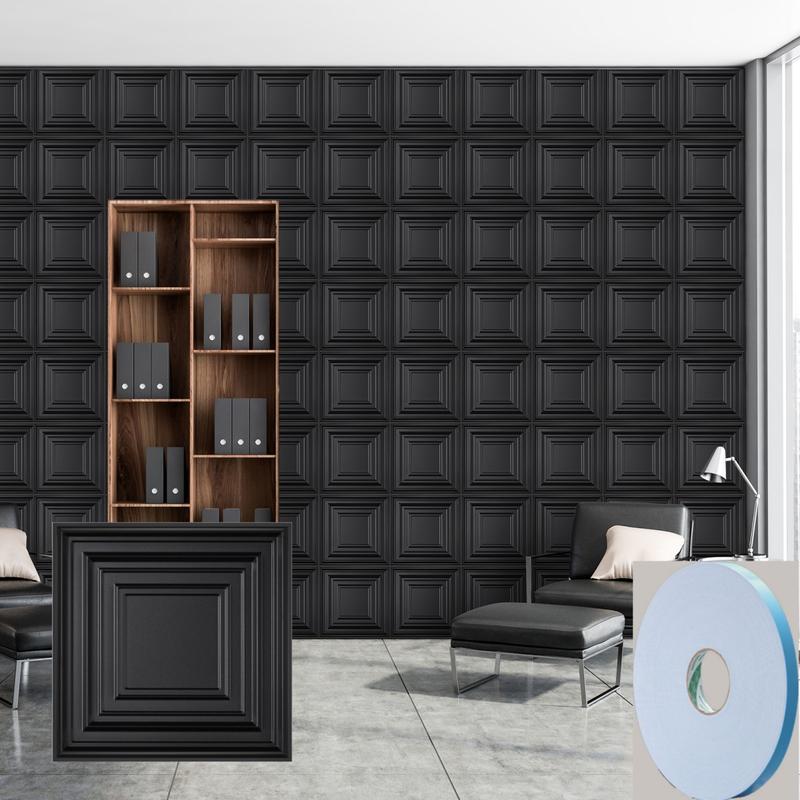 20/30pcs 3D Textured PVC Wall Panels, Waterproof & Moisture-Proof, Easy Install with Adhesive Tape - Modern Abstract Design for Stylish Home Decor, 11.8 x 11.8 inch, Waterproof Wall Panels