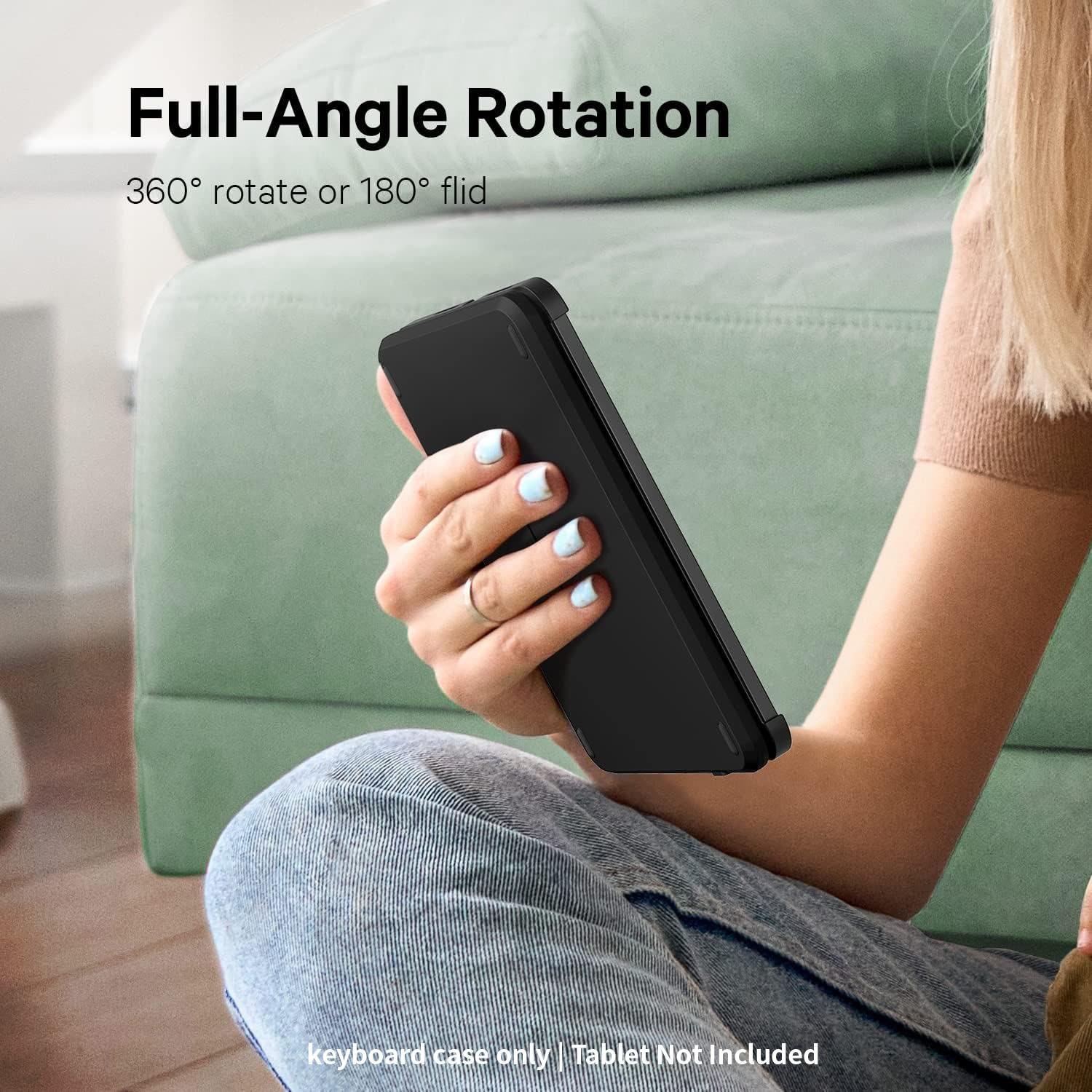 [Only Keyboard Case, Tablet Not Included]Keyboard Case for iPad mini 7 A17 Pro(2024) & Mini 6 (2021) 8.3", 360° Rotate Case for iPad mini 7th/6th Generation, Touchpad Keyboard with 7 Color Backlit, Type-C Rechargeable