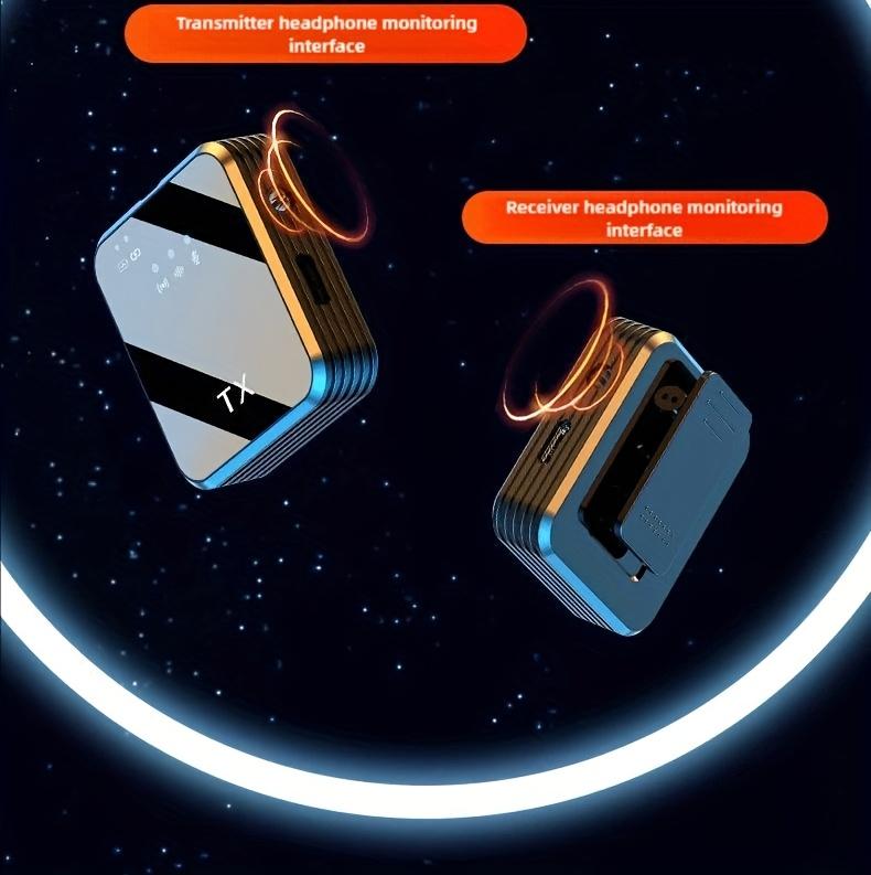 Professional Wireless Lavalier Microphone with Intelligent Noise Reduction 360° Omnidirectional Condenser Windscreen for Recording Live Streaming Podcasting Bluetooth Android