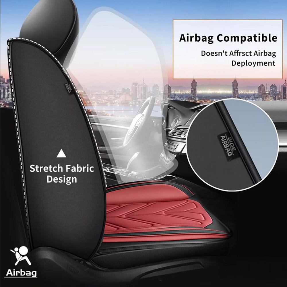 Arespark 5 Seats Car Seat Covers Full Set Waterproof Nappa Leather 40/60 Spilt Bench Cover Universal For Nissan /Honda /Civic /CRV /Hrv /Kia /Sorento /Toyota /Corolla /4Runner /Camry /Hyundai /Mazda (Full Set)
