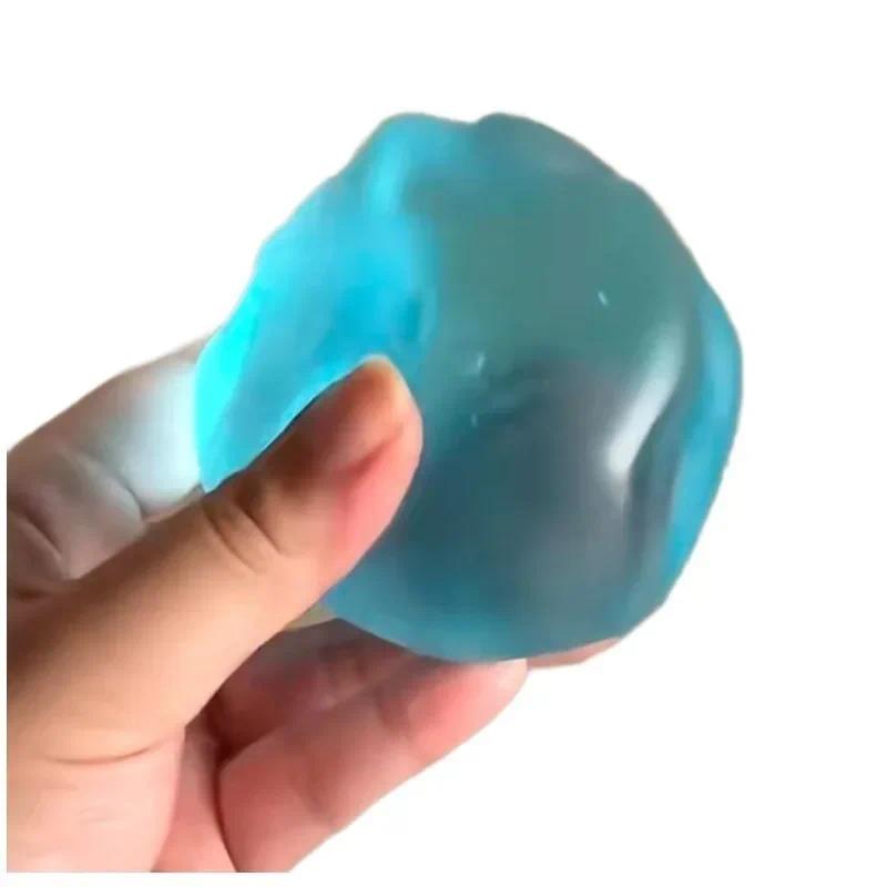 Blue Maltose Squishy Toys Anti Stress Sensory Fidgets Toy Soft Simulated Transparent Blue Maltose Slow-rebound Decompression Toy Kawaii Squishies