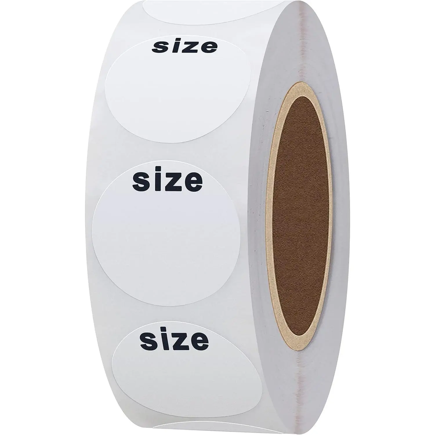 White Blank Apparel Tags - 1-in Round Adhesive Stickers for Menswear Retail, 500 Pcs Per Roll