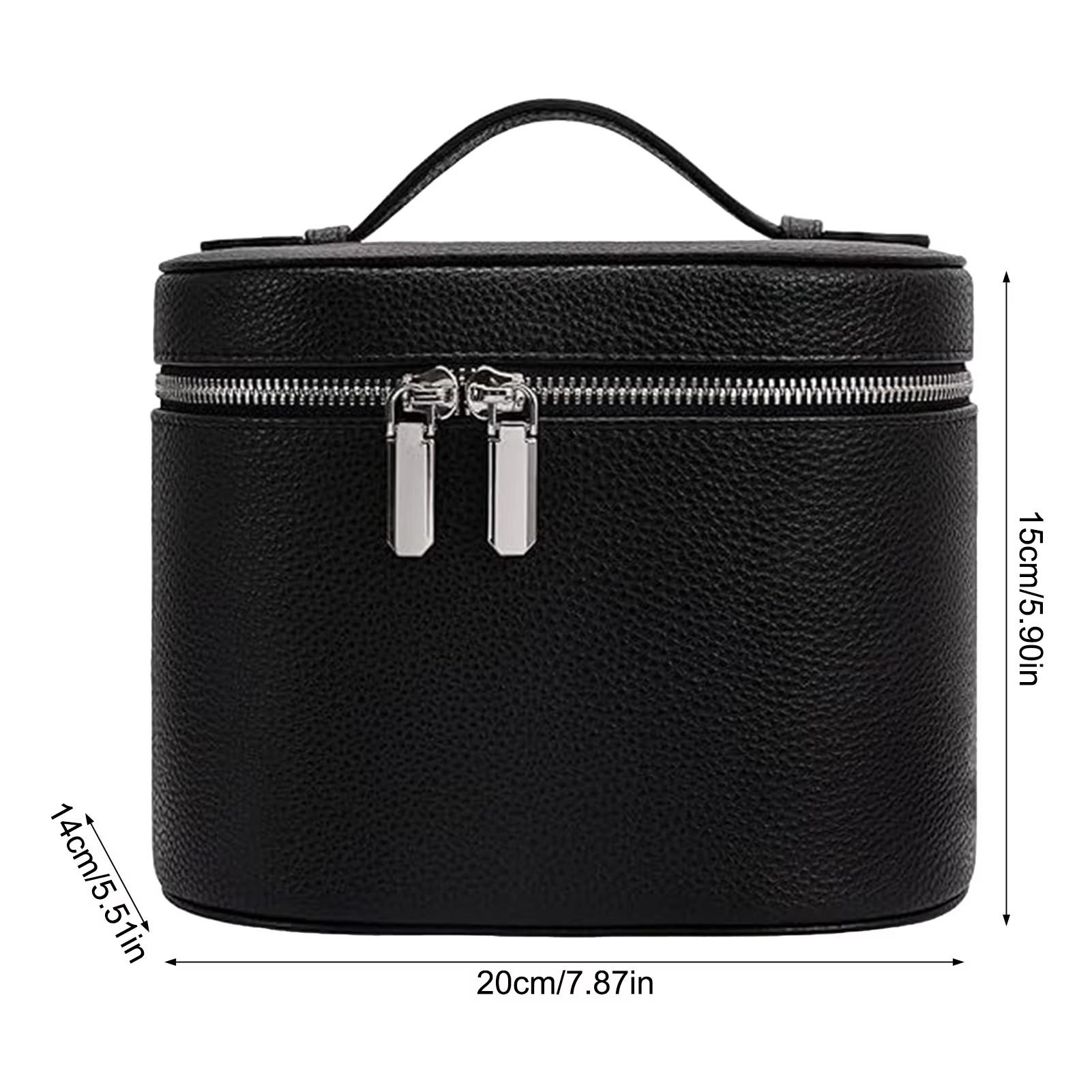 Large-capacity PU leather cosmetic box with internal storage box, customizable names and letters, travel portable makeup organizer bag