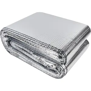 Window Insulation Roll, 48IN x 20FT Reflective Heat Shield Bubble Film, Double-Sided Aluminum Foil Insulation, Weatherproof Garage Door Cover for Windows, RV, Basement, Winter & Summer