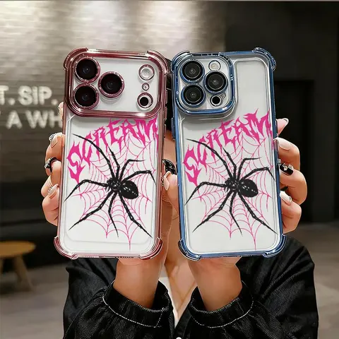 YNHAY Black Spider Smartphone Case - Anti-Drop Airbag, Flexible Shock Protector for iPhone 11,12,13 Pro,14 Plus,15 Pro Max,16 Pro,17,17 Pro Series Mobile Accessories