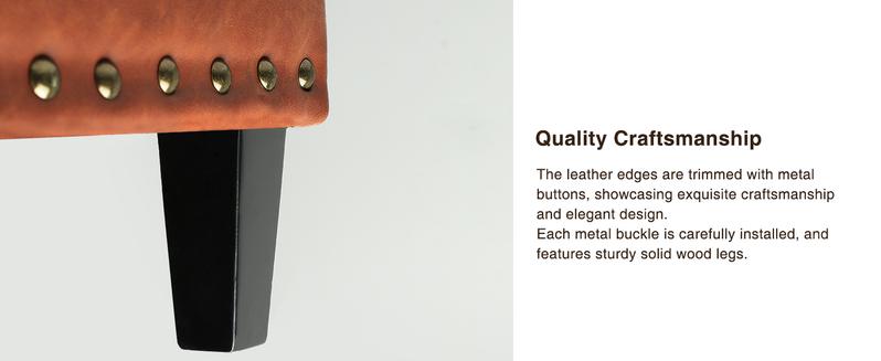 Vabches Tufted Square Ottoman Coffee Table with Storage, Leather Upholstered Cube Storage Ottoman, Oversized Footrest Stool Toy Box Storage for Livingroom Bedroom