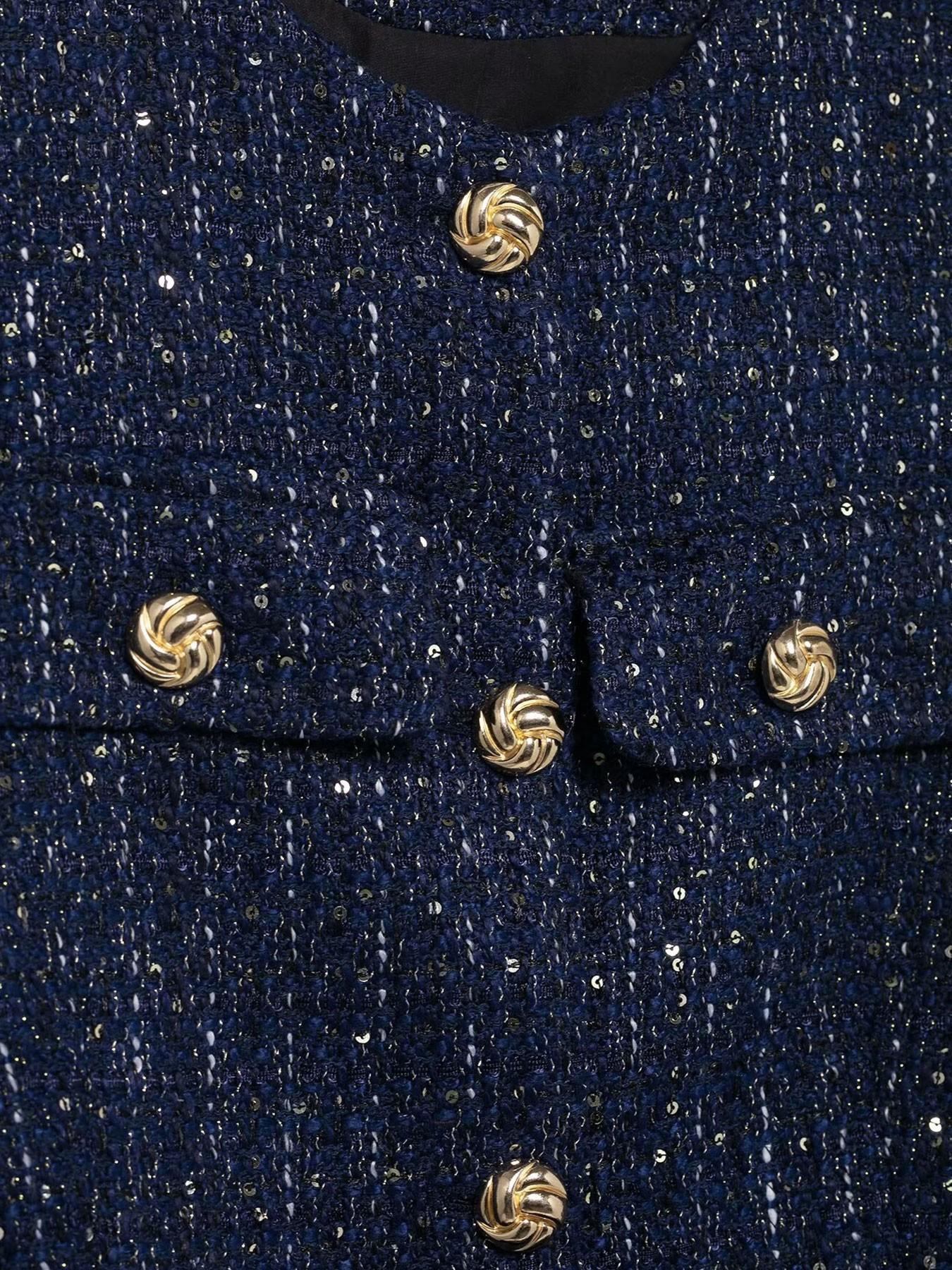 Women's Elegant Belted Sequined Vest, Round Neck Sleeveless Single Button Fitted Jumper, Vintage Fashion Commuter Style, Casual Daily Wear