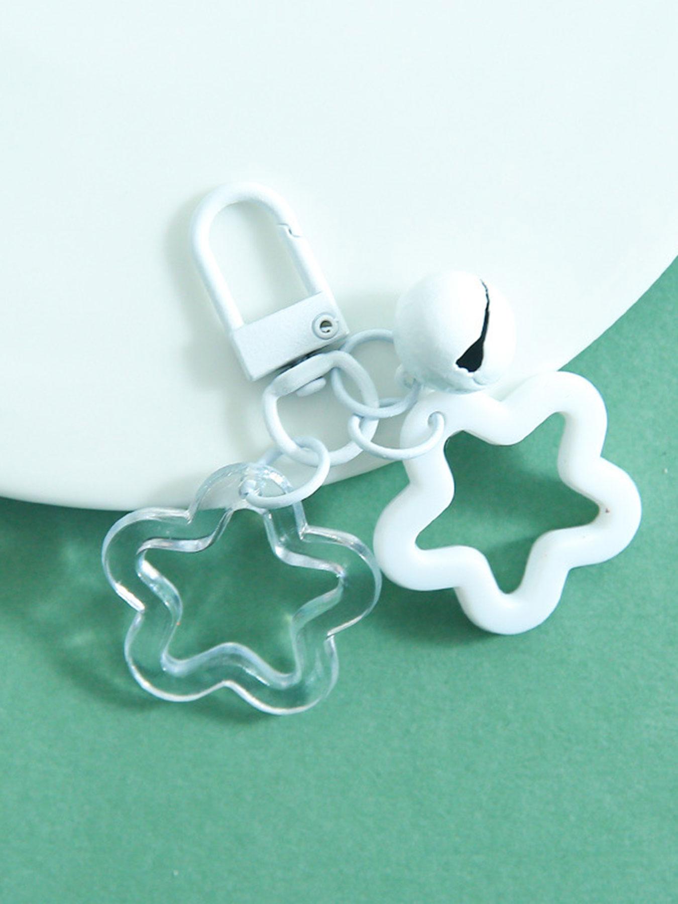 Colorful Hollow Five-Point Star Bell Keychain, 3D Design, Sound Effect, Perfect for Backpacks/luggage, Great for Photoshoots