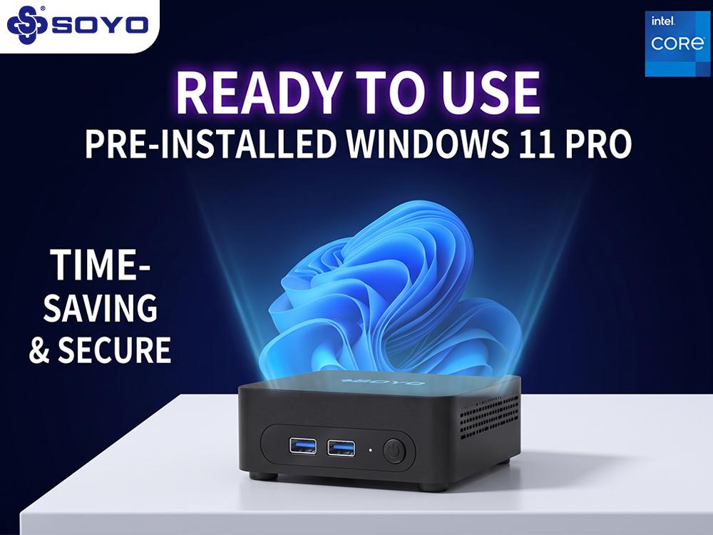 SOYO Y5 Series Mini PC Intel Core i3/i5/i7 Desktop Computer, 8GB RAM 128GB SSD, Micro Compact PC for Home/Office, Support 4K Display, WiFi5 Bluetooth 4.2, Preinstalled Windows 10/11 Pro, Silent Low Power Consumption, Small Form Factor Business Desktop soh