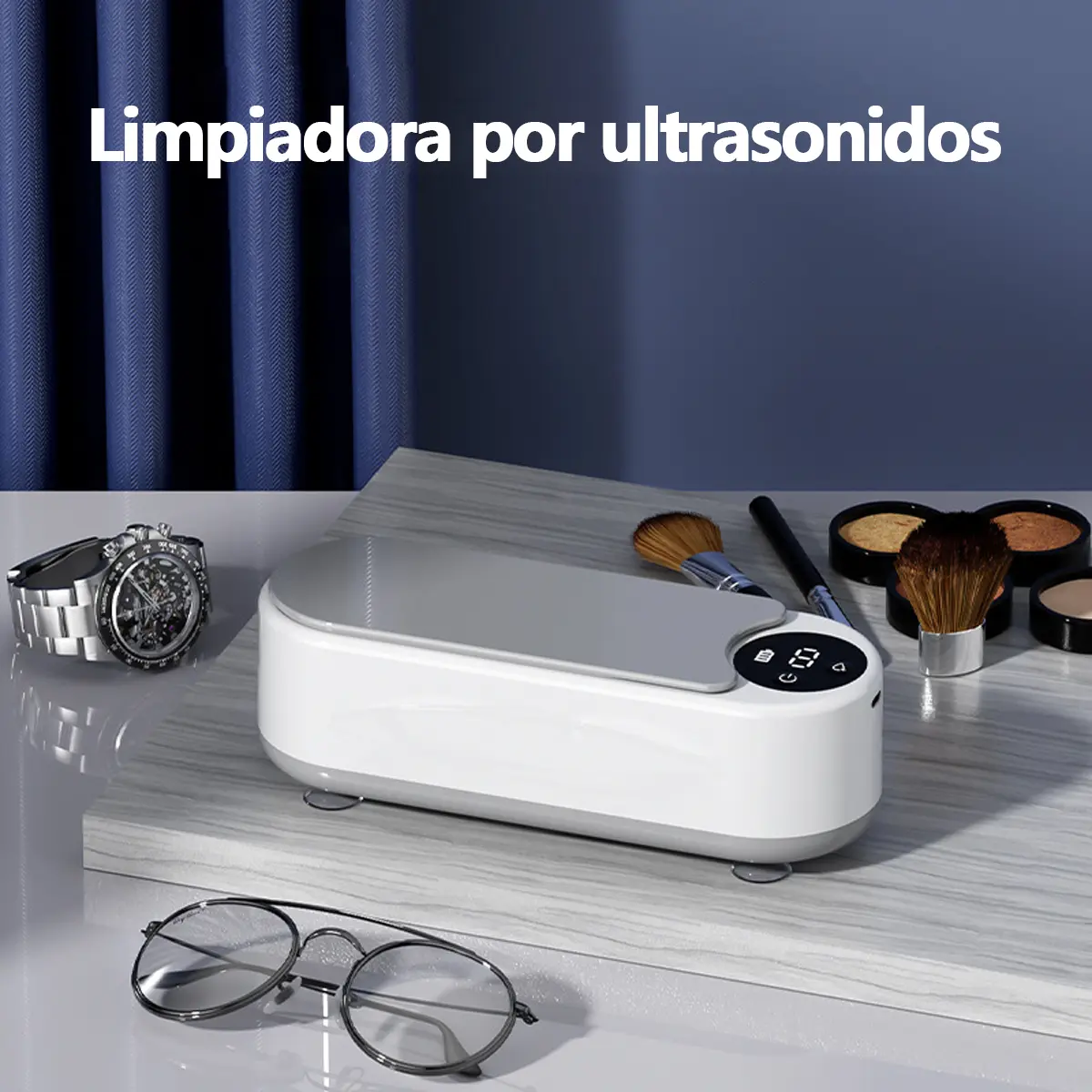 Ultrasonic Cleaning Machine with Wireless Rechargeable Battery, Multipurpose Cleaner for Glasses, Rings, Chains, Watches, Dentures and Makeup Brushes, Easy to Use Cleaning Accessory at Home