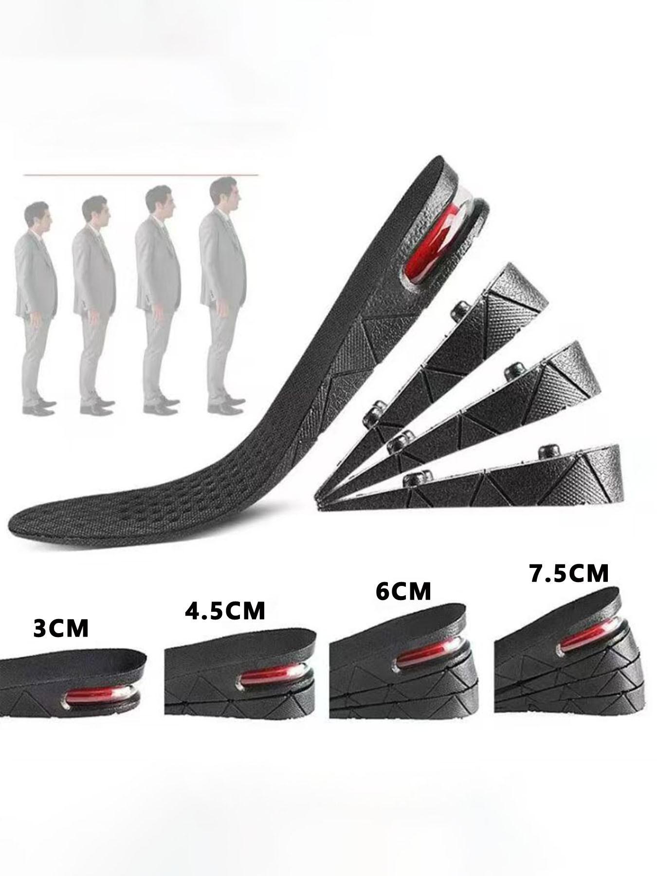 1 Pair Adjustable Height Lift Insoles | 4-Layer Air Cushion Shoe Inserts for Men Women Unisex Design Shock Absorbing Elevator Insoles for Daily Work