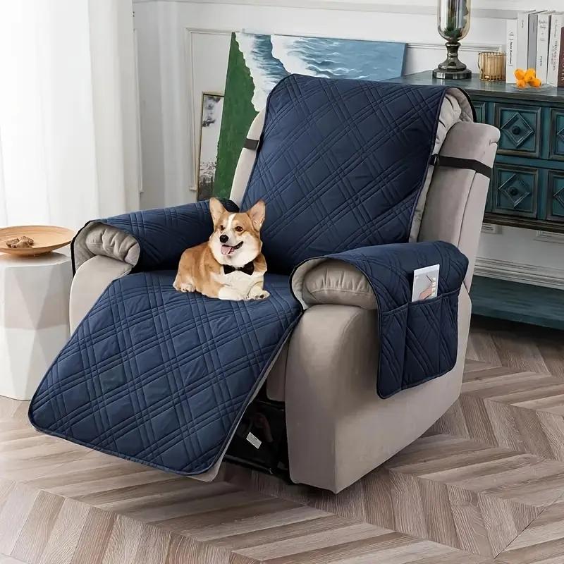 Waterproof Recliner Cover, Non-slip Chair Cover, Furniture Protector, Washable Slipcover with Pockets, Elastic Leash for Pets # TikTokShopBlackFriday