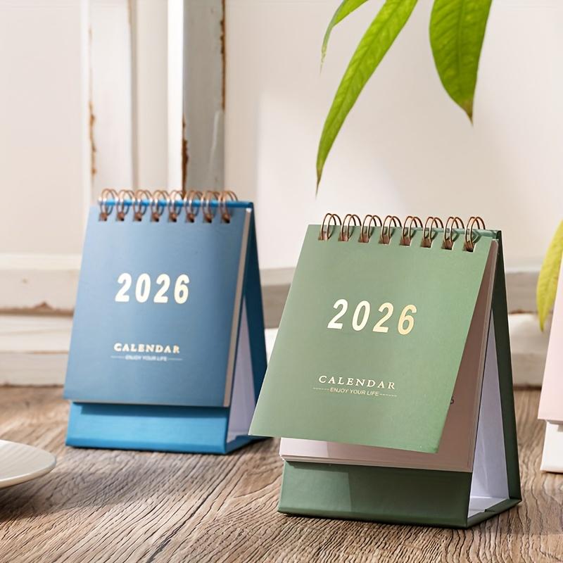 2026 Mini Desk Calendar, Monthly & Weekly Planner, Thick 250g Paper, Twin Wire Binding, Multiple Colors Available, Home Office Organizer, Office Stationery Supplies