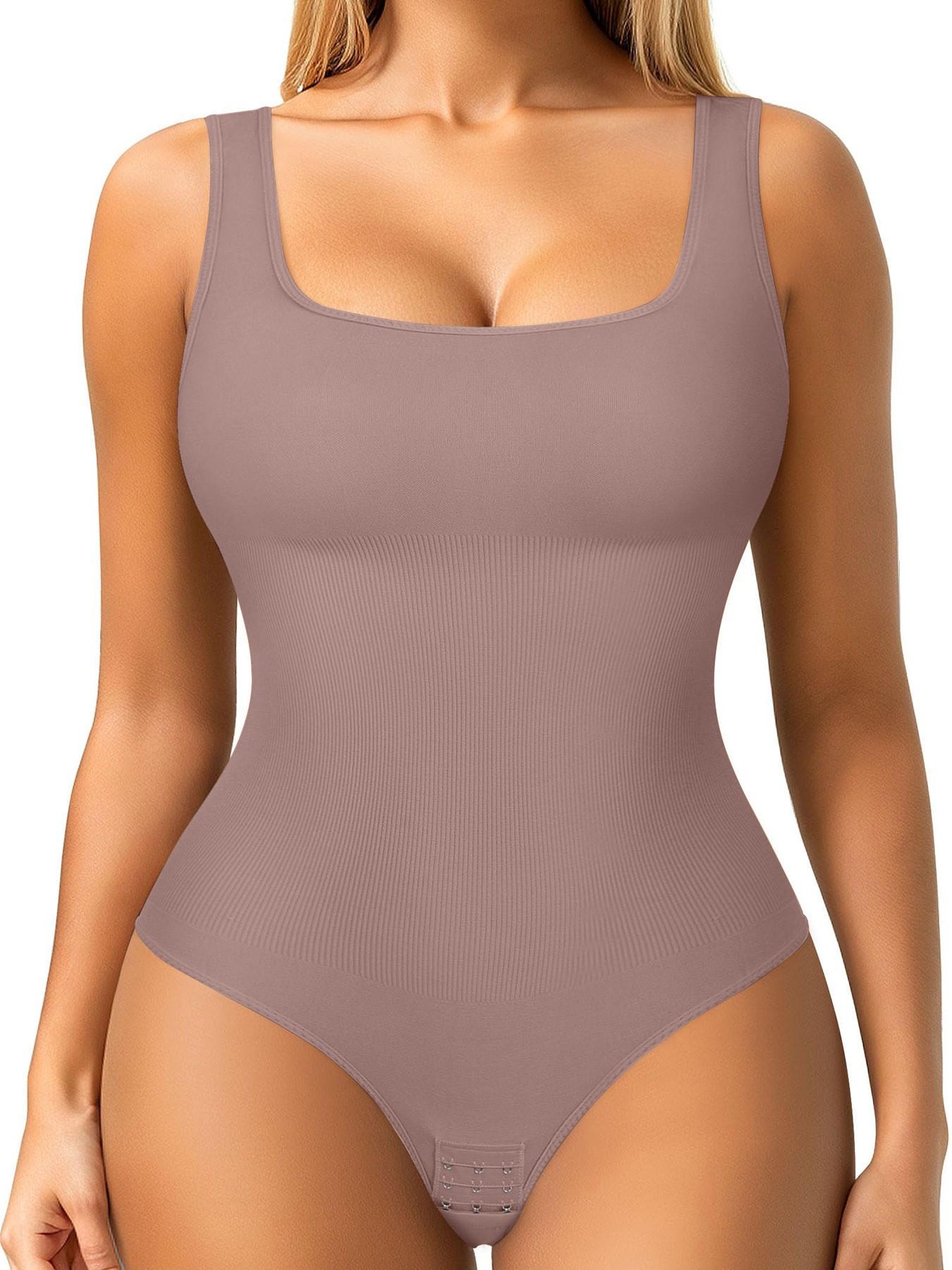 Women's Shapewear Bodysuit, Compress Shapewear, Waist Abdomen Ribbed Strengthening, Wide Shoulder Straps, Chest Support, Belly Control, All Seasons