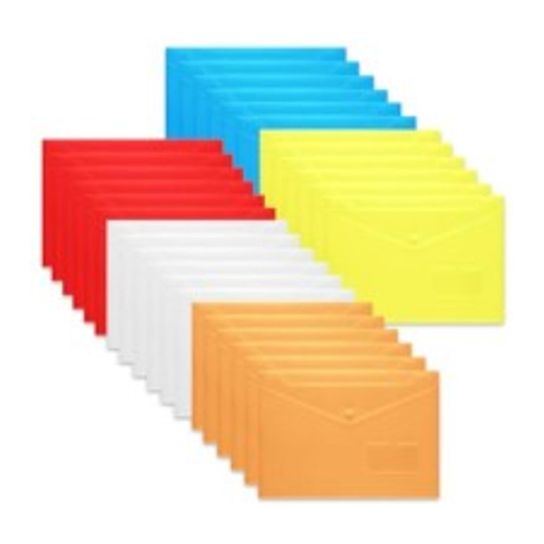 10 Pack Clear Plastic Envelopes with Snap Closure & Label Pocket, Reusable Waterproof Poly Envelopes for A4, US Letter Size, Important Document