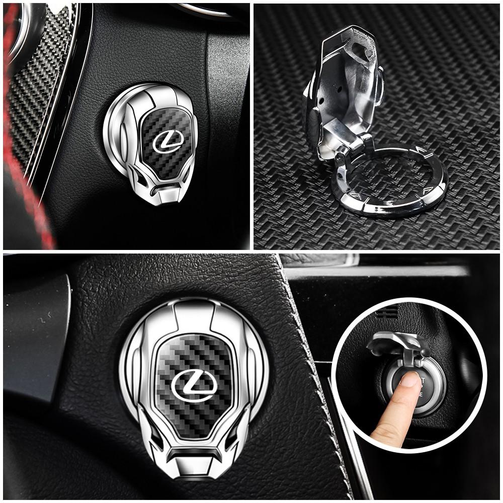 Lexus Car Interior Engine Start Button Protective Cover, Car Engine Start Button Cap, Engine Start/Stop Switch Decorative Button Cover, Flip-Open Automotive Style Design.