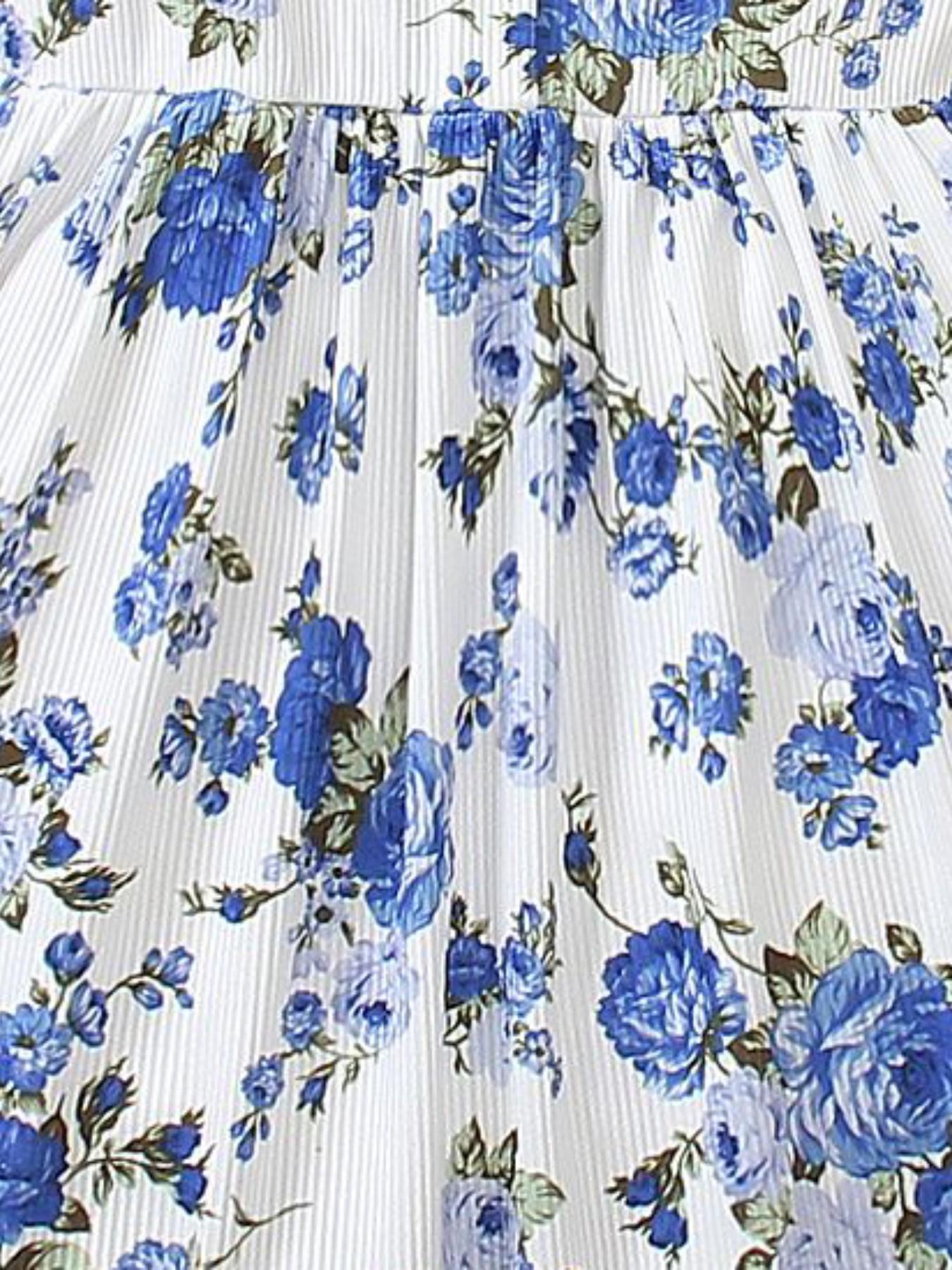 Adorable Floral Print Halter Dress for Girls, Breathable Sleeveless Sun Dress, Casual Vacation Wear, Perfect for Beach and Garden