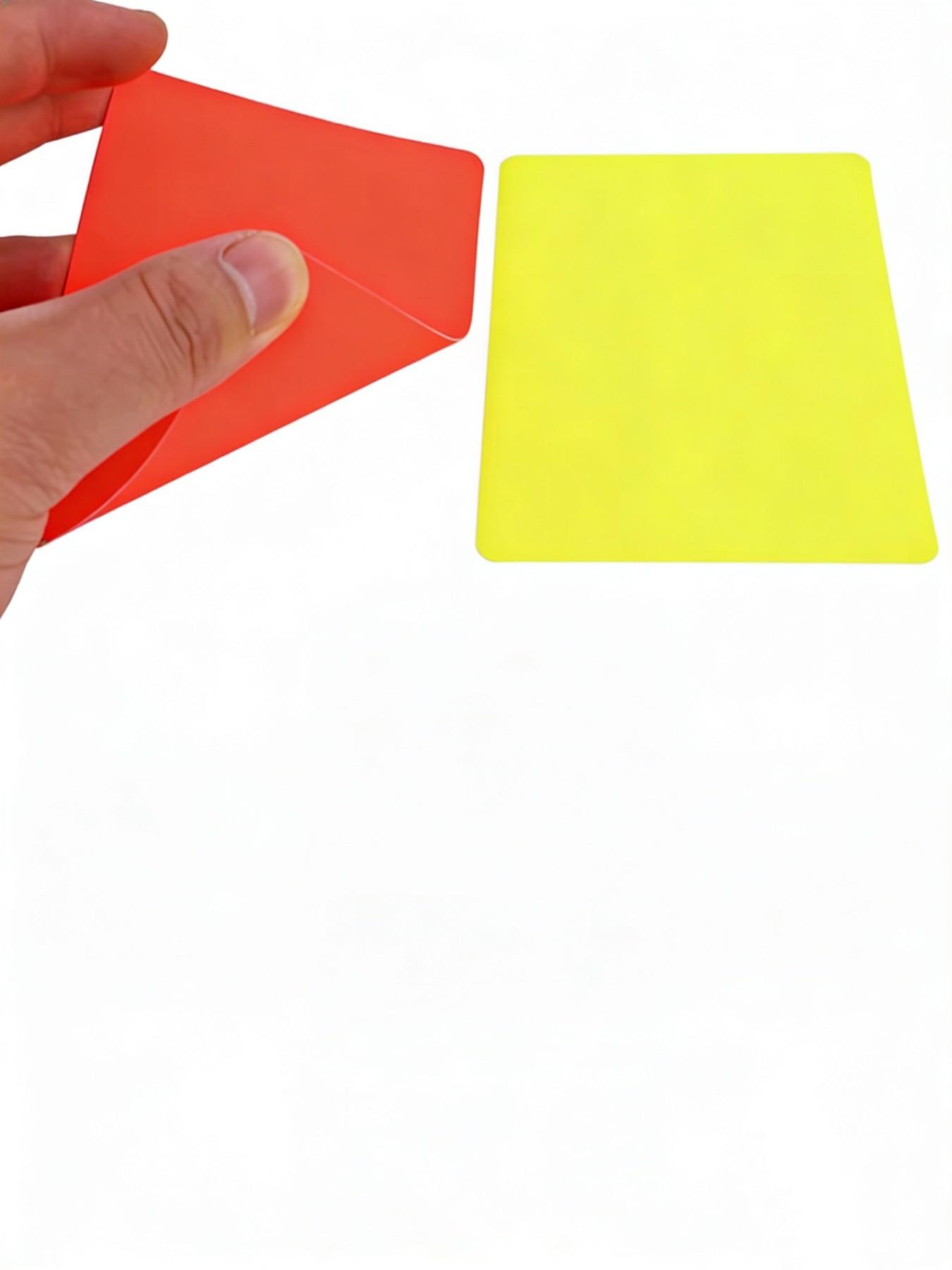 Football Referee Folding Card Set, Includes 2/4 Warning Cards, Durable Plastic Material, Ideal for Football Matches, Sports Cards