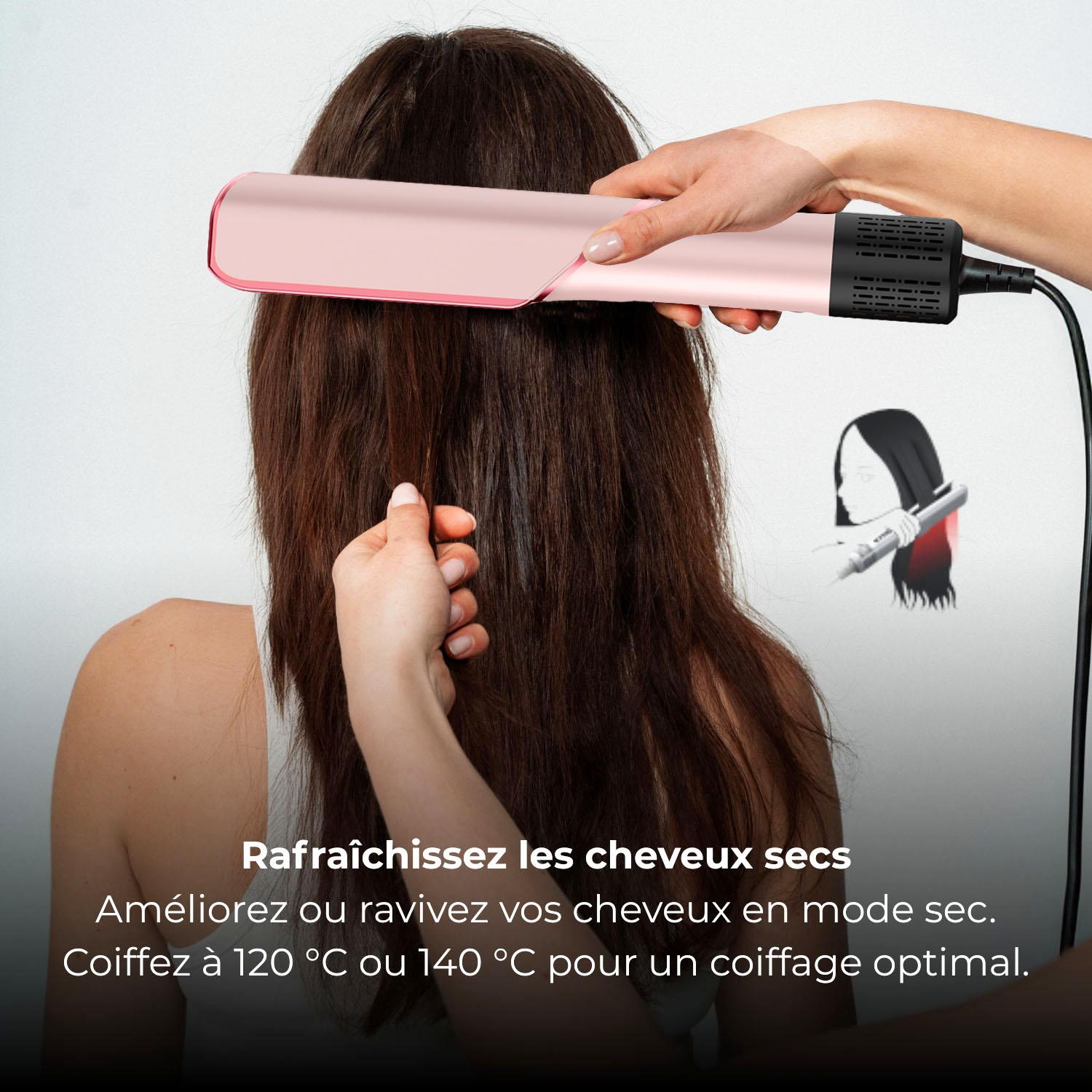 1pc Summer Cool Air Hair Straightener Hair Blower 3 In 1 Multifunctional Hair Dryer & Hair Straightener & Hair Curler Wet to Dry with Cool Wind or Hot Wind 4 Temperature Adjustable Straightening Iron