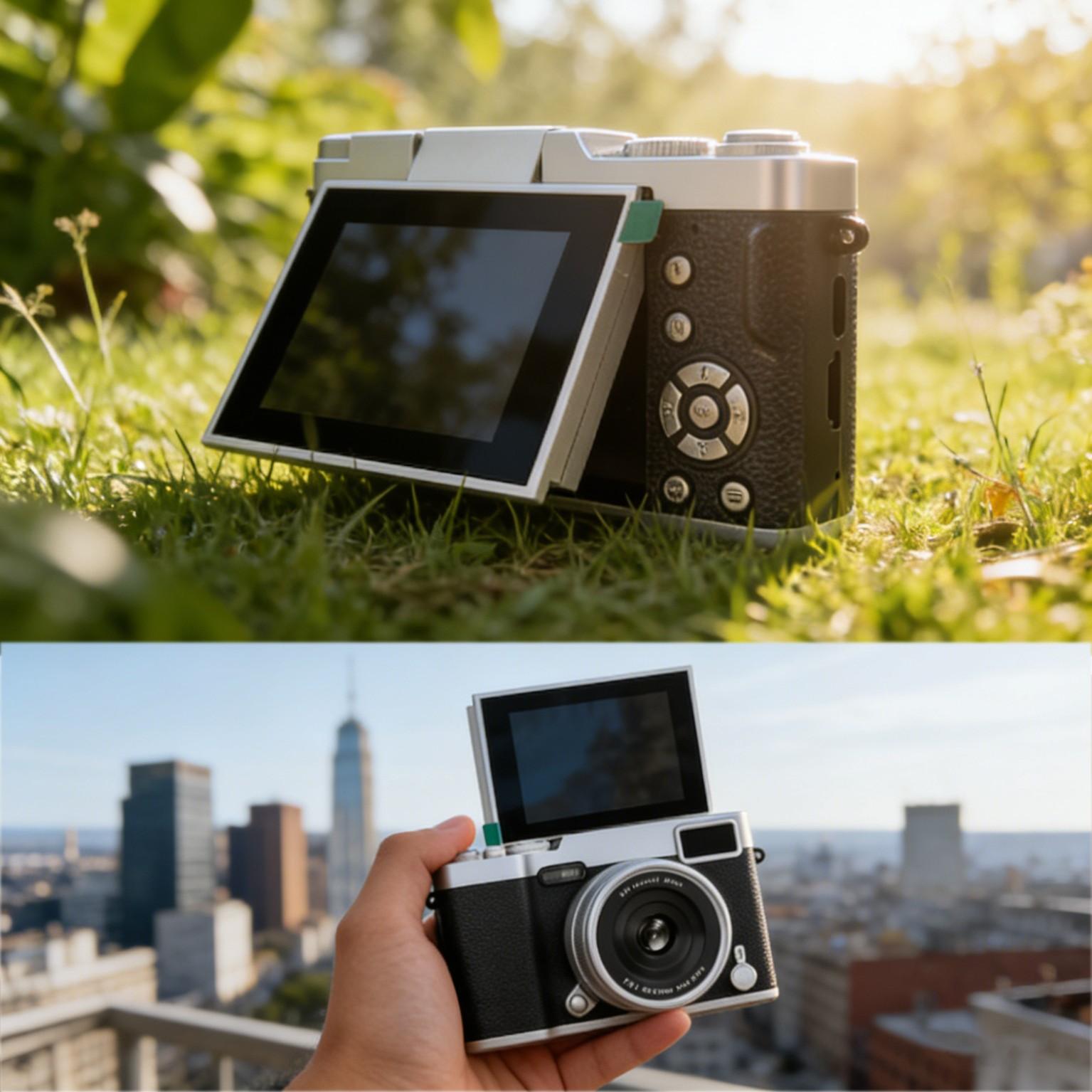 Flip Screen Retro Camera for Teens, Point and Shoot Digital Cameras, Pocket Digital Camera with Filters, Y2K Vintage Camera, Entry-Level Digital Camera with Memory Card, Gift for Christmas, New Year, Portable Travel Camera
