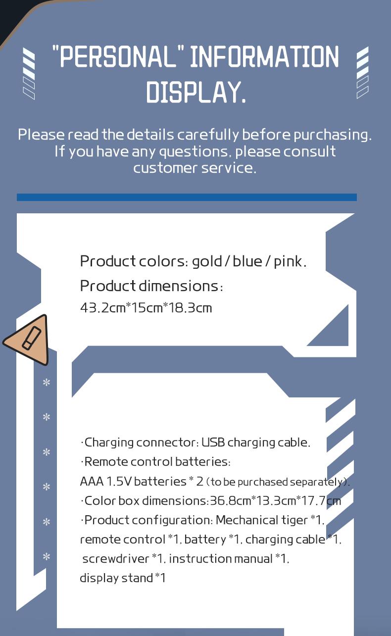 2.4GHz Electric Remote Control Tiger Toy, Smart Mechanical Pet, Dancing Storytelling Mimicry Inversion Programming, Interactive Educational Gift