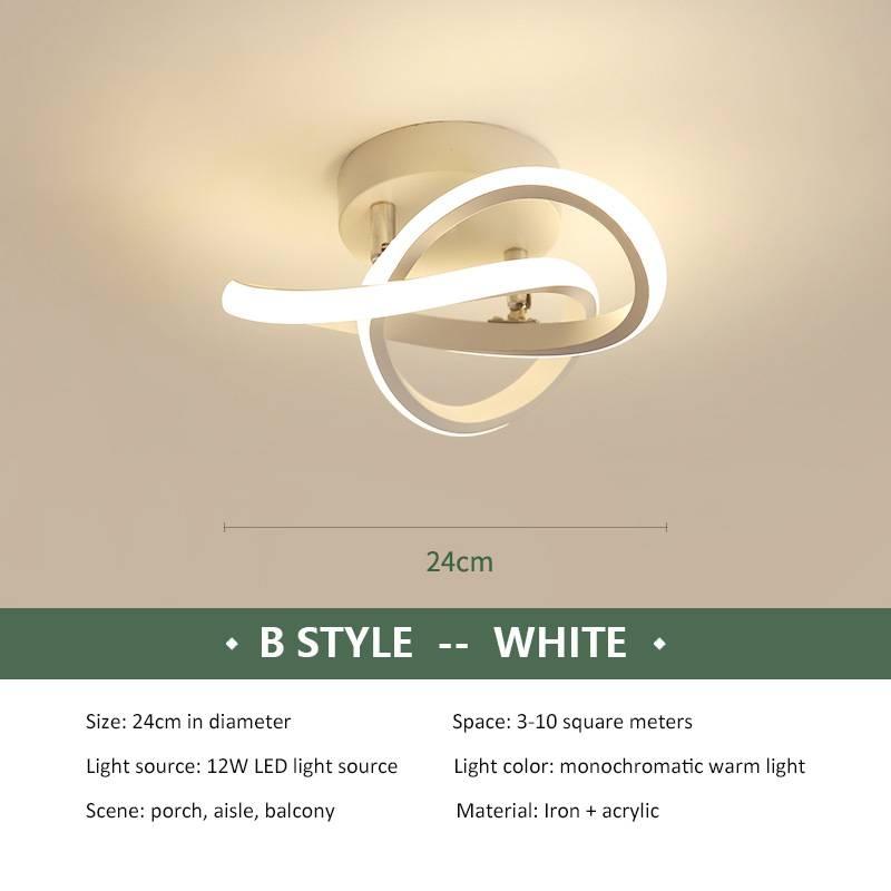 LED Ceiling Light, black/white/gold, 3-color dimmable. Ideal for bedrooms, corridors, hallways, studies, and simple modern interior home lighting.