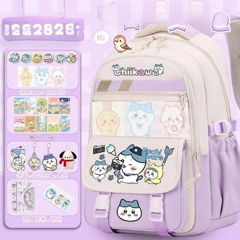 Anime Cartoon Chiikawa School Bag Junior School Primary School Student Hachiware Backpack Usagi Spine Protector Reduce Burden