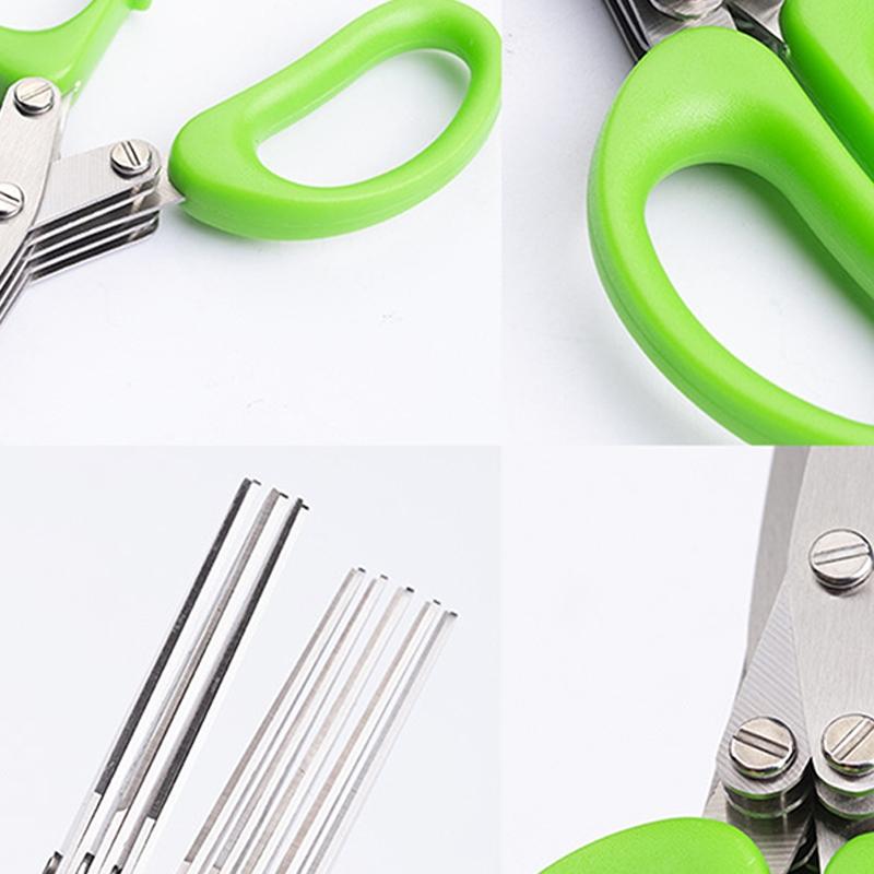 Stainless Steel Five-Layer Multi-Functional Spice Kitchen Scissors, Kitchen Shears, Durable Stainless Steel Design, Ideal for Cooking & Food Prep