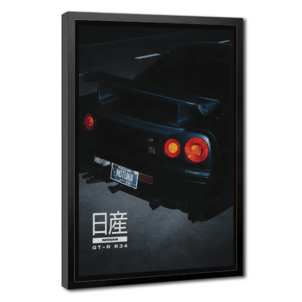 Nissan Skyline GT-R R34 Car Poster, Product Decor Gift, JDM Car Wall Art, Automotive Poster, Japanese Car Artwork, Garage Wall Decor, Car Enthusiast Gift, Racing Room Decor, Vintage Car Poster canvas white newspaper unframed