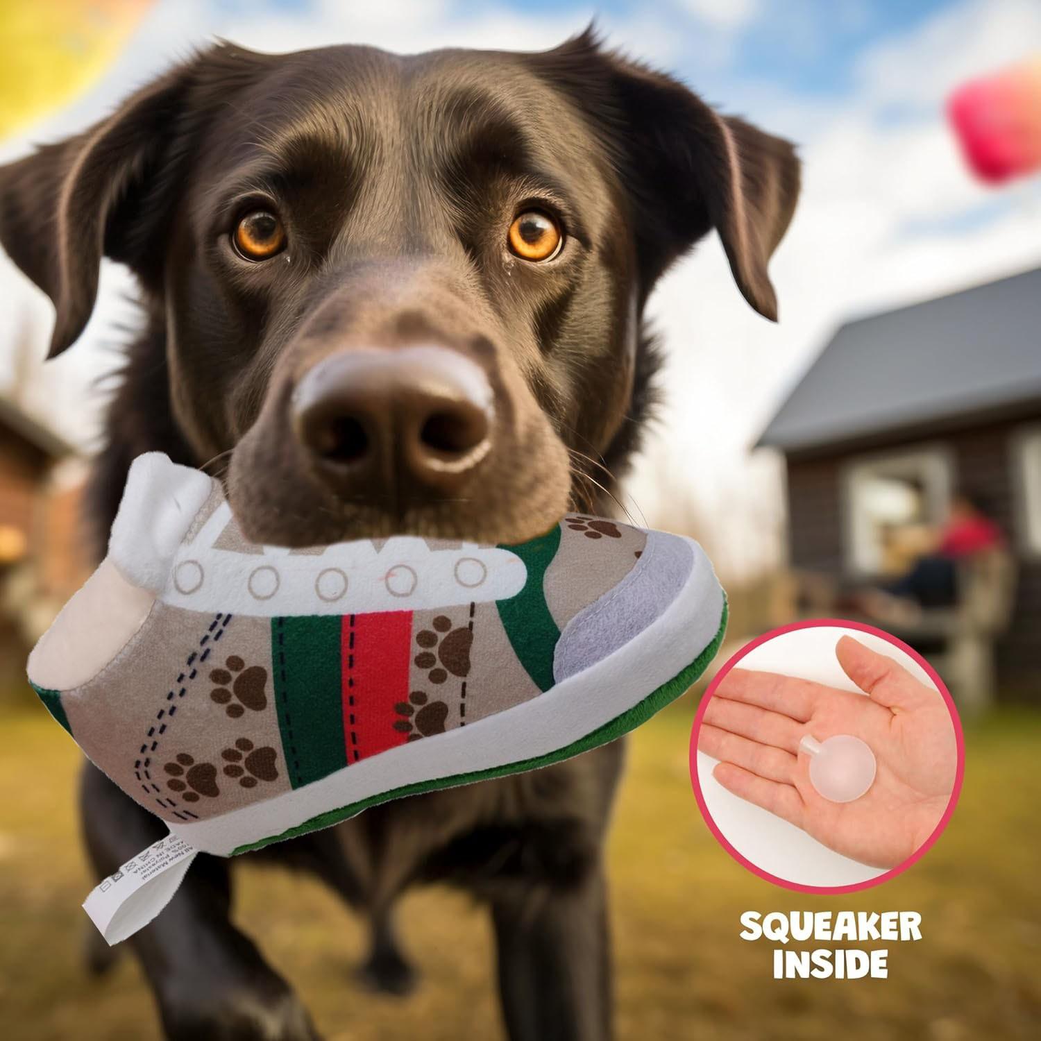 Luxury Designer Pet Toy Shoes Style, Dog Play Toy, Sports Shoe Shape Dog Toy, Stylish and Fun Pet Accessory