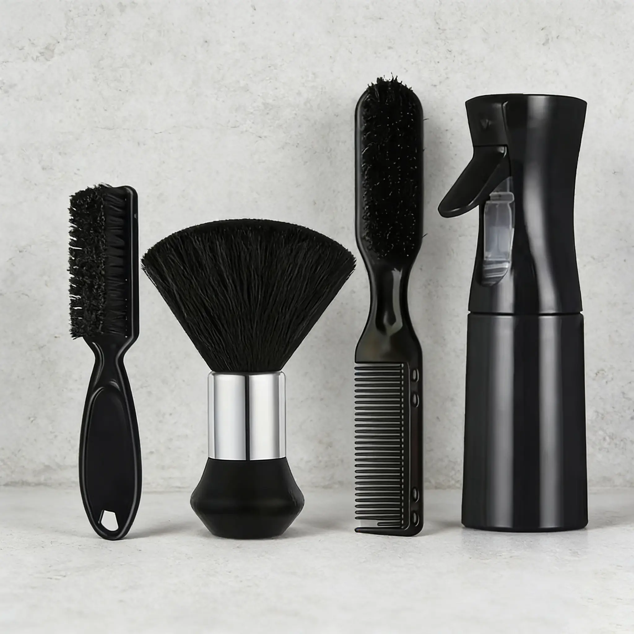 4-Piece Hair Styling Tool Set with Spray Bottle, Nylon Brush, Clipper Cleaning Brush, Barber Equipment, Hairdressing Set for Salons, Essential Hair Care Kit, Hair Styler Set, Hair Tools for Styling