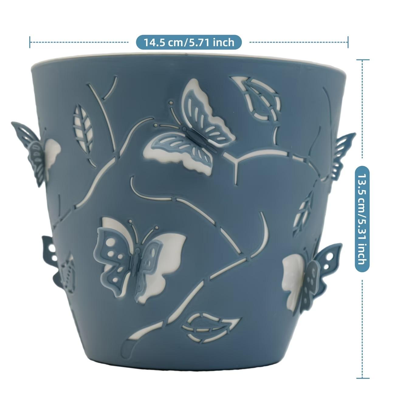 2pcs Flying Butterfly Pattern Double-Layer Flower Pot, Multi-Color Insect Design, Drainage Hole, Indoor & Outdoor Garden Decor, Home Gift