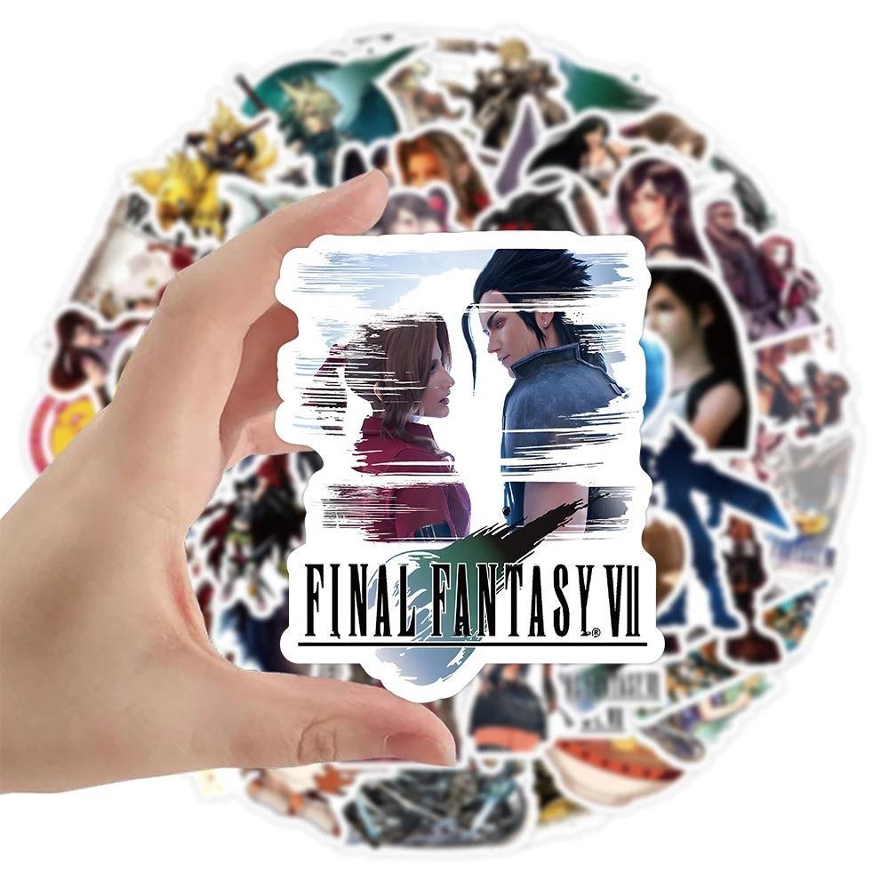 Final Fantasy Character Stickers, 10/30/60pcs Warrior of Light Cloud Strife Aerith Tifa Decals for Laptop, Skateboard, Phone, 10Pcs