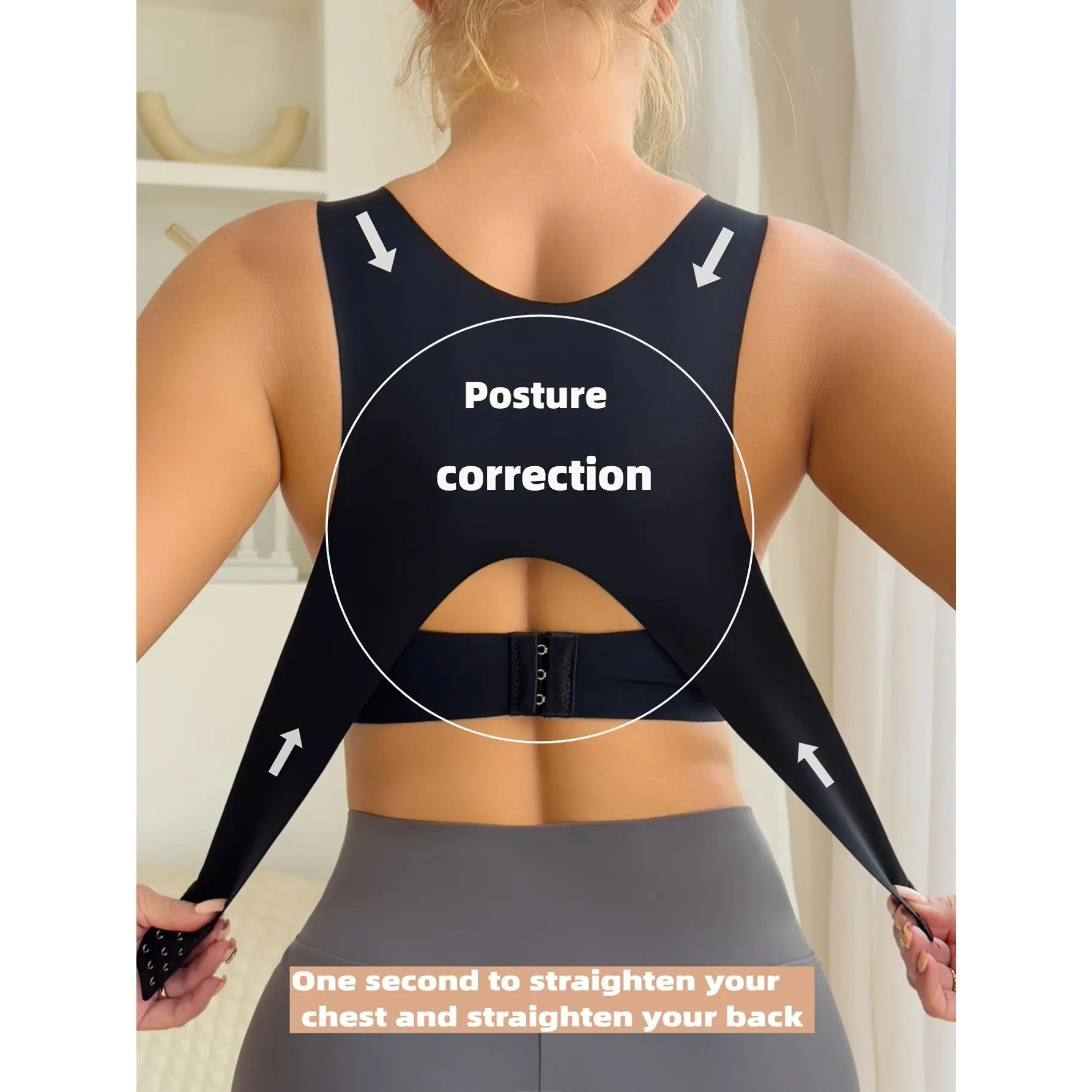 Women's Posture Corrector Push-Up Bra - Seamless, Wireless, Removable Pads for Better Back Support & Underwire, Elegant Design for Sports & Casual Attire, Back Posture Corrector, Sleek Sports Bra, Wirewound Support