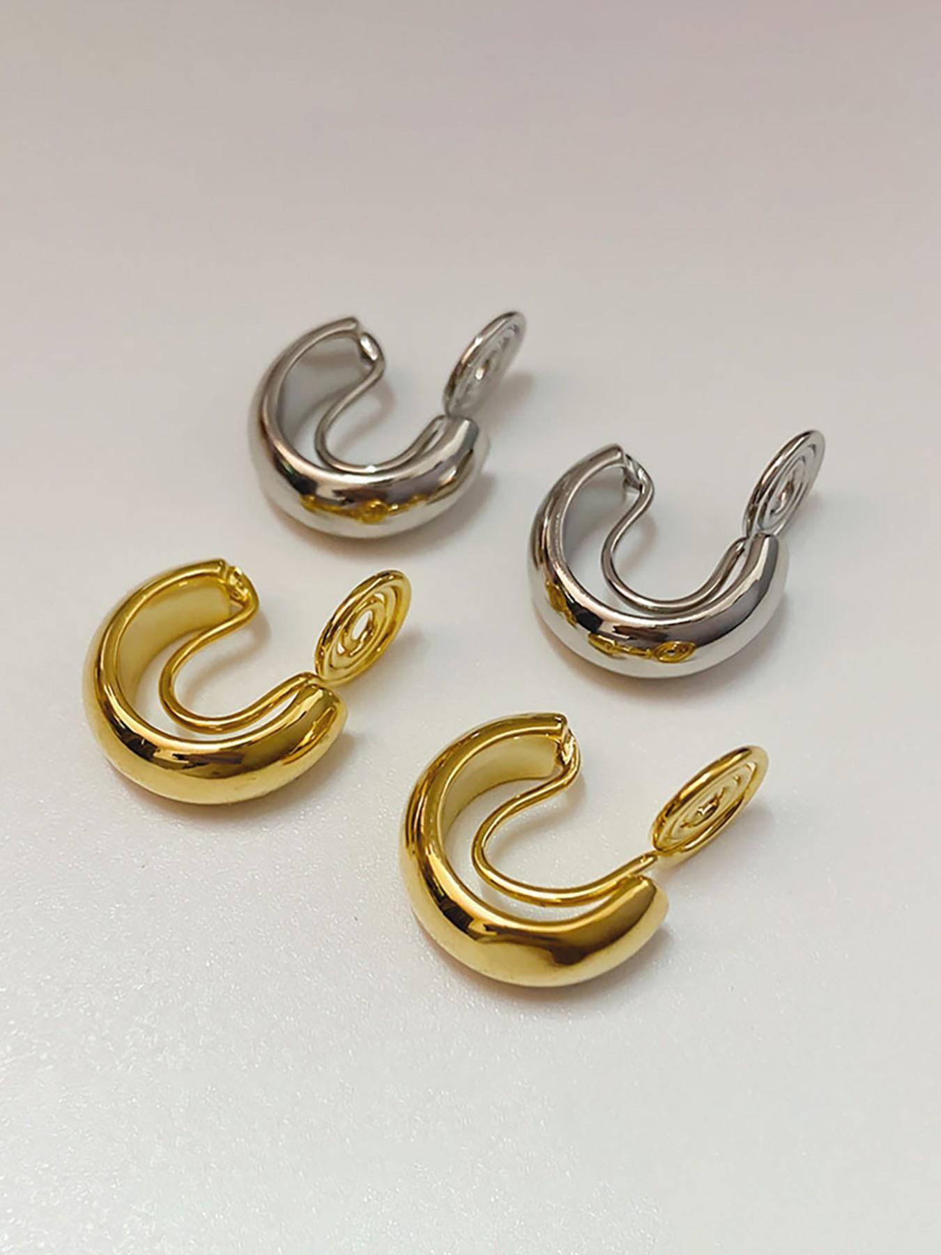 Metal Wind Mosquito Repellent Ear Clip, No Piercing Ear Bone Clip, Elegant Daily Jewelry for Women, Plain Stud Earrings, All Seasons