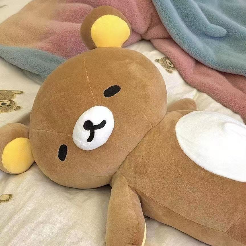 Cute Soft Rilakkuma Super Soft Big Pillow Plush Doll Cartoon Sleeping Position Sofa Bed Pillow Decoration Girl Birthday Gifts