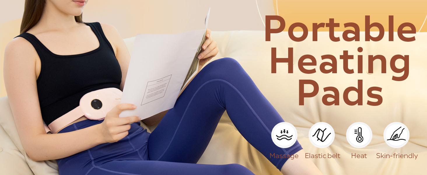 High-Quality Heating Pad –Wearable Electric Menstrual Heating Pad, Portable heating pad,Hot Massage Heating Pad, warming belt for Cramps with Vibration & Massage, Abdominal Relieve with Three Levels, Best Gifts for Woman