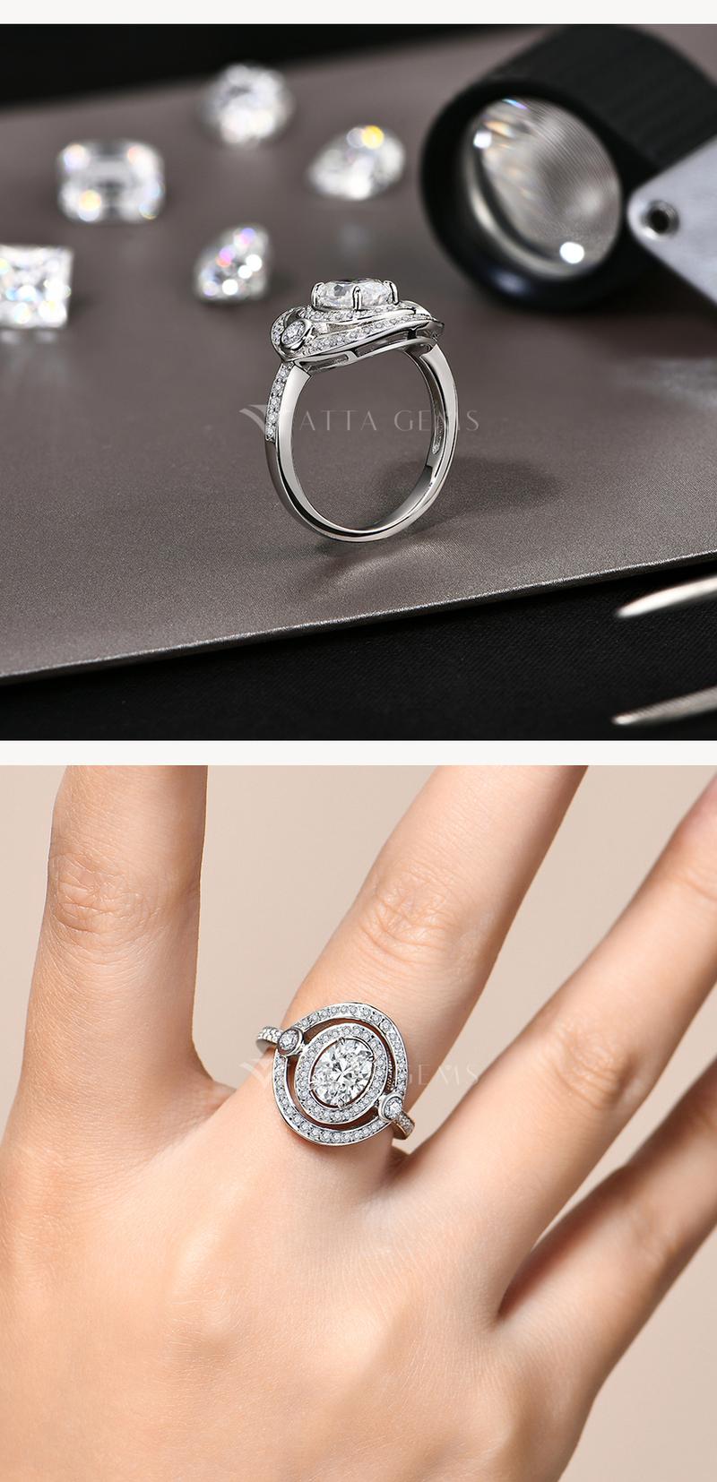 1.5CT D VVS1 Oval Shape Synthetic Moissanite Ring for Women Birthday Gift Engagement  Fine Jewelry R193