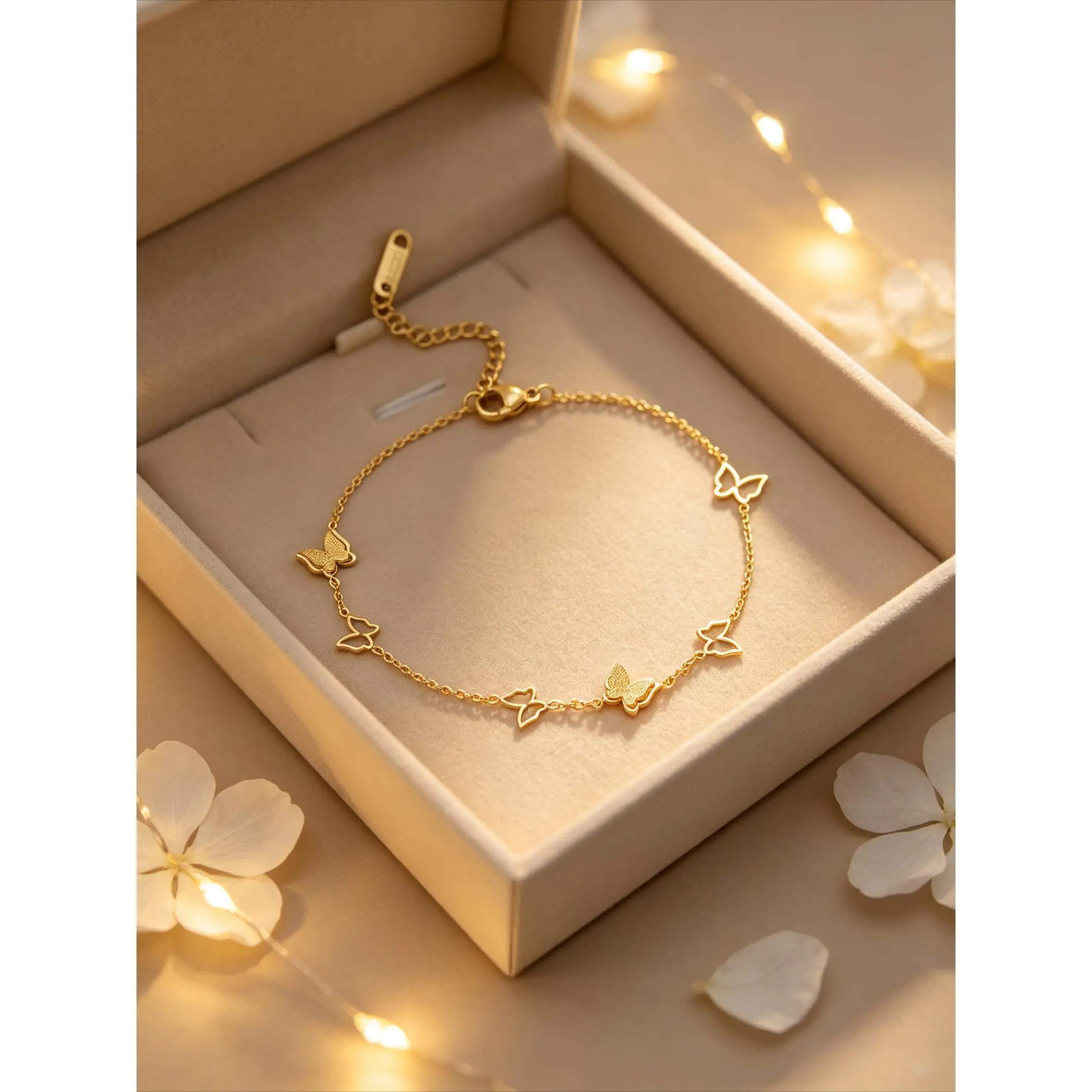 Adjustable Layered Butterfly Boho Anklet for Women | Dainty Aesthetic Butterfly Foot Chain Bracelet for Summer Beach Vacation, Pool Party & Casual Daily Wear | Lightweight Tarnish Resistant Accessories | Thoughtful Birthday Gift for Her