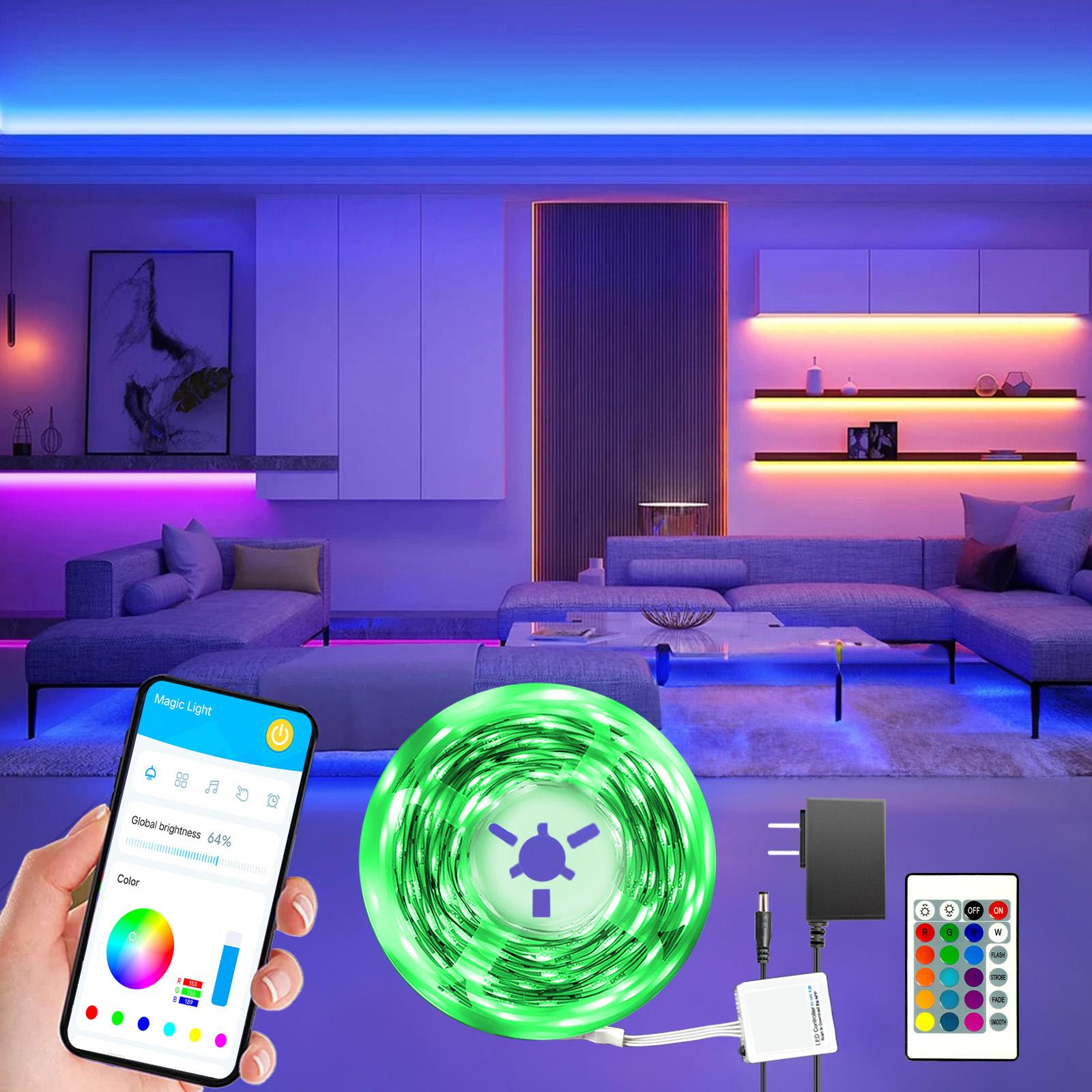 DAYBETTER 130ft or 200ft Led Lights for Bedroom ,Smart Led Strip Lights with App Control Remote Control, RGB LED Light Strips,Music Sync Color Changing Room Decoration Party,Halloween Decor