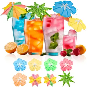 [3 Styles 150 PCS]Drink Umbrellas Cocktail Picks, Cocktail Umbrellas for Drinks, Drinking Parasols, Mini Paper Umbrella Toothpicks Sticks for Tiki, Luau, Hawaiian Tropical Party Decoration Garnish.